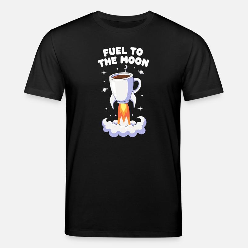 Coffee Rocket Moon Flight - Stanley/Stella CREATOR Unisex Organic T-Shirt - black