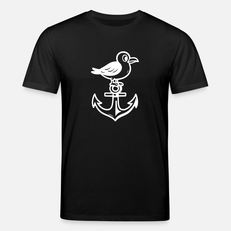 Seagull Anchor Comic - Stanley/Stella CREATOR Unisex Organic T-Shirt - black