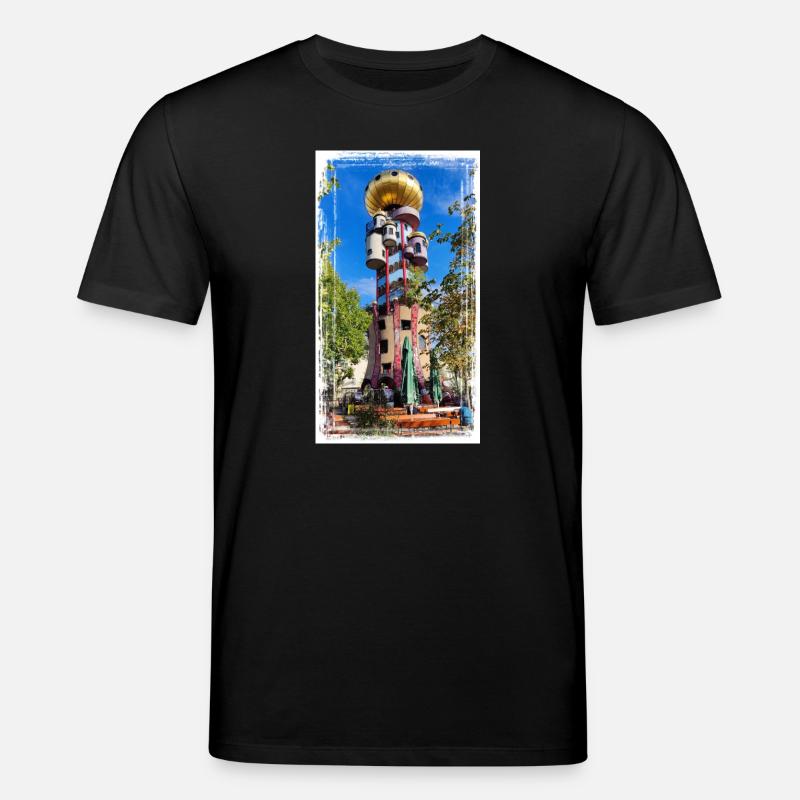 Hundertwasserturm beim Kuchlbauer - Stanley/Stella Unisex Bio-T-Shirt CREATOR - Schwarz