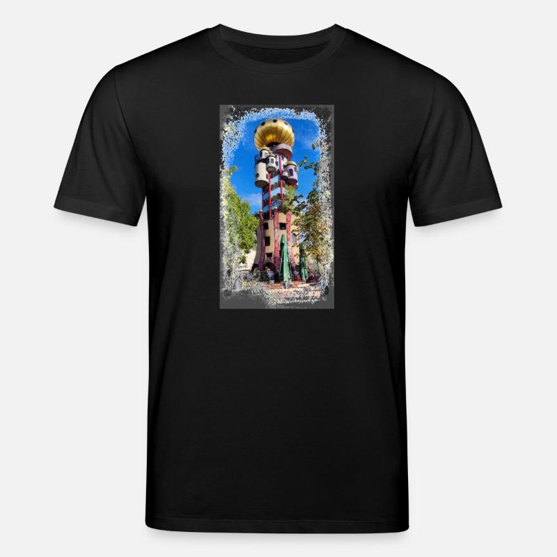 Hundertwasserturm beim Kuchlbauer - Stanley/Stella Unisex Bio-T-Shirt CREATOR  - Schwarz