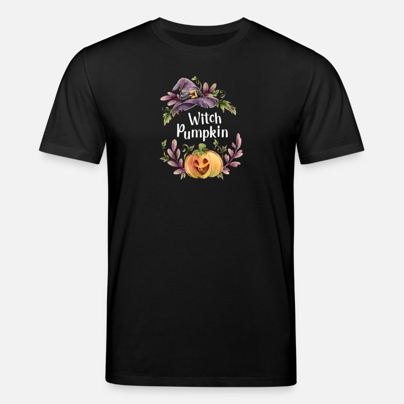 Blumen Hexe Kürbis - Stanley/Stella Unisex Bio-T-Shirt CREATOR  - Schwarz