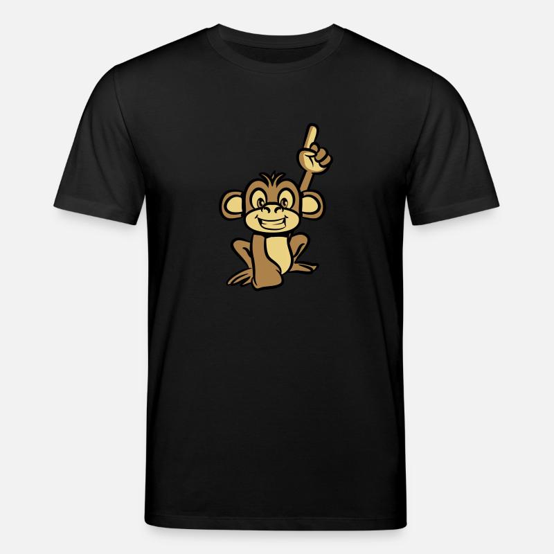 monkey funny forefinger - Stanley/Stella CREATOR Unisex Organic T-Shirt - black