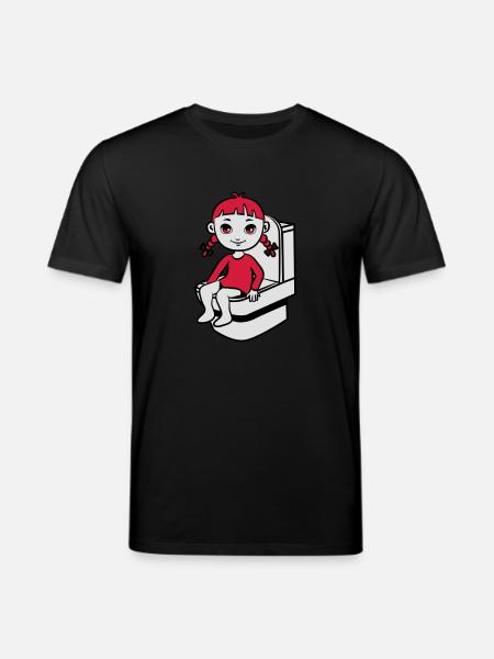 wc kleines mädchen - Stanley/Stella Unisex Bio-T-Shirt CREATOR  - Schwarz
