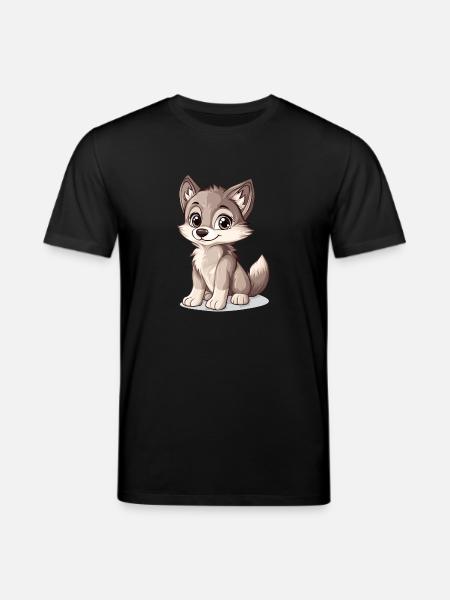 kleiner süßer Wolf - Stanley/Stella Unisex Bio-T-Shirt CREATOR  - Schwarz