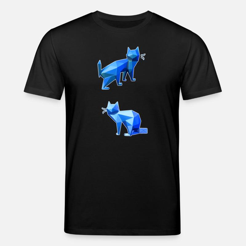 Duo Chat Polygone Bleu - T-shirt bio CREATOR Stanley/Stella Unisexe - noir