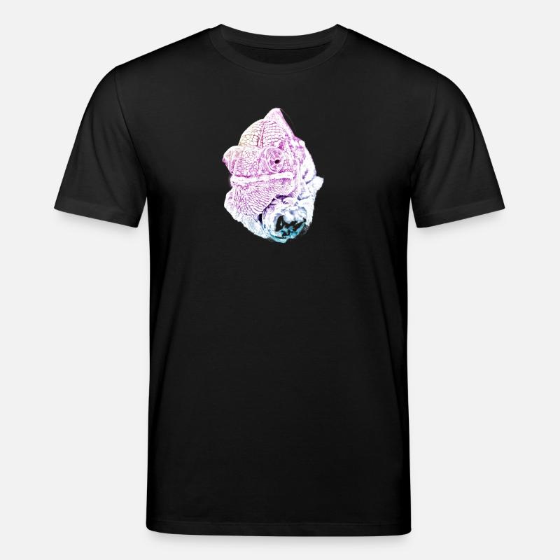 Pastell-Chamäleon Kopf, chameleo calyptratus - Stanley/Stella Unisex Bio-T-Shirt CREATOR  - Schwarz