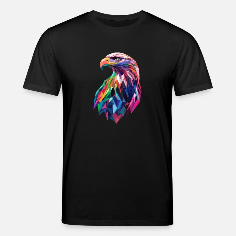 Adler Kopf Low Poly Art Logo Design Farbenfroh - Stanley/Stella Unisex Bio-T-Shirt CREATOR - Schwarz
