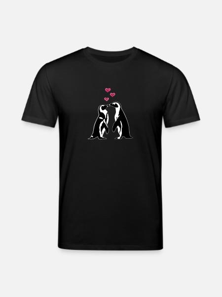 Verliebte Pinguine - Stanley/Stella Unisex Bio-T-Shirt CREATOR - Schwarz