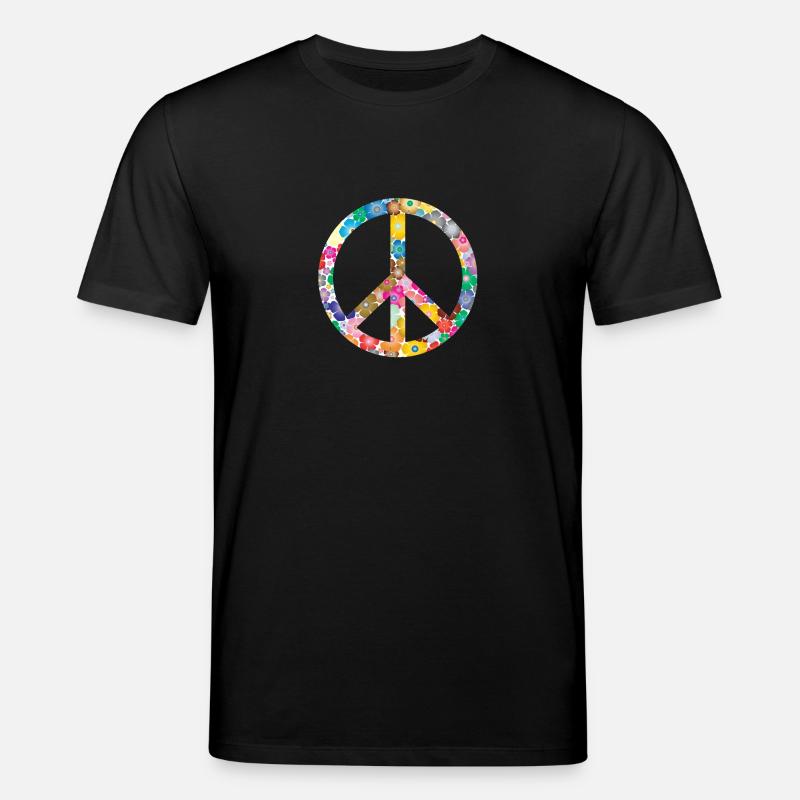 Peace Flower Idea Gift - Stanley/Stella CREATOR Unisex Organic T-Shirt - black