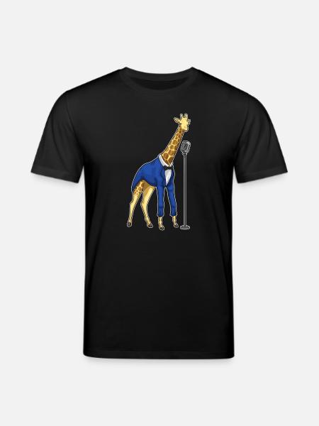 Giraffe Singer Microphone Singing - Stanley/Stella CREATOR Unisex Organic T-Shirt - black
