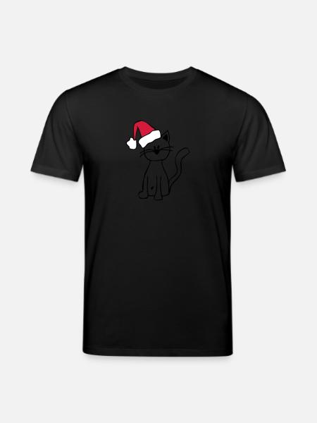 Weihnachtskatze Meowy Christmas - Stanley/Stella Unisex Bio-T-Shirt CREATOR - Schwarz