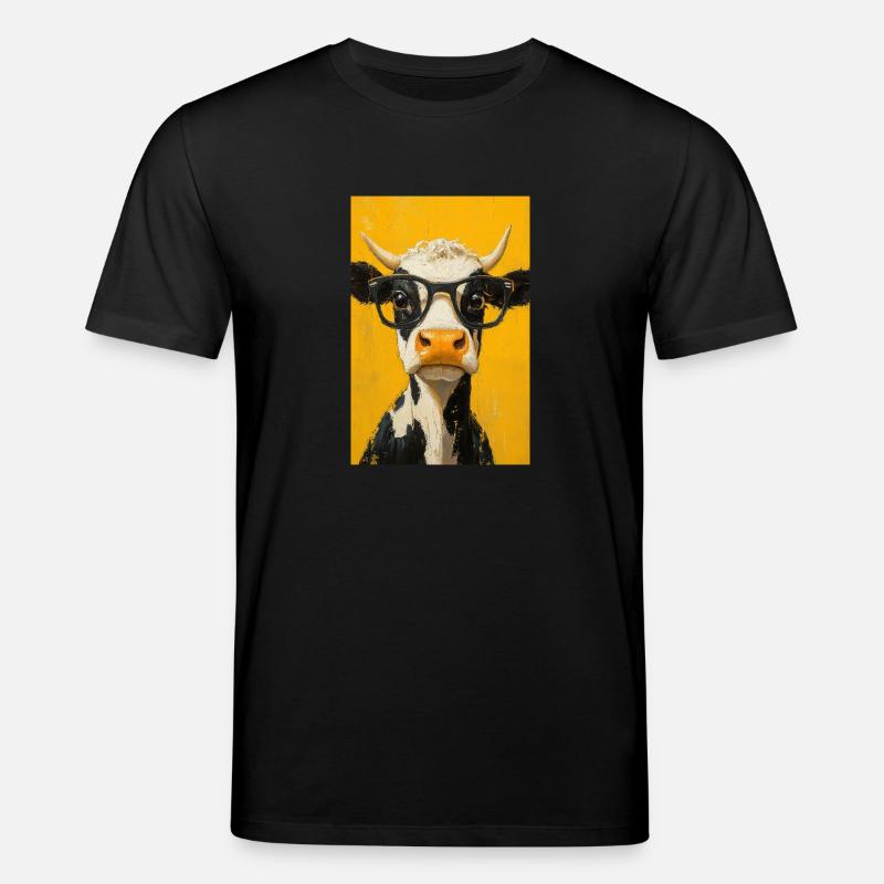 Coole Kuh mit Brille - Stanley/Stella Unisex Bio-T-Shirt CREATOR  - Schwarz