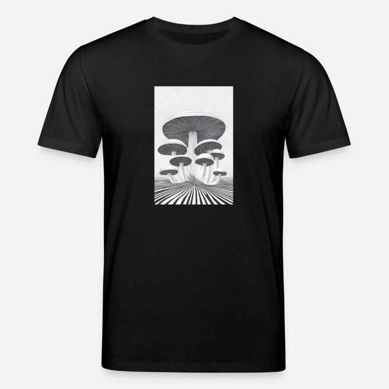 Forêt de champignons optiques - T-shirt bio CREATOR Stanley/Stella Unisexe - noir