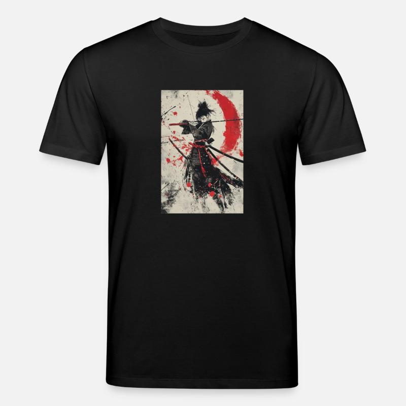 Samurai-Geist in Rot und Schwarz - Stanley/Stella Unisex Bio-T-Shirt CREATOR  - Schwarz