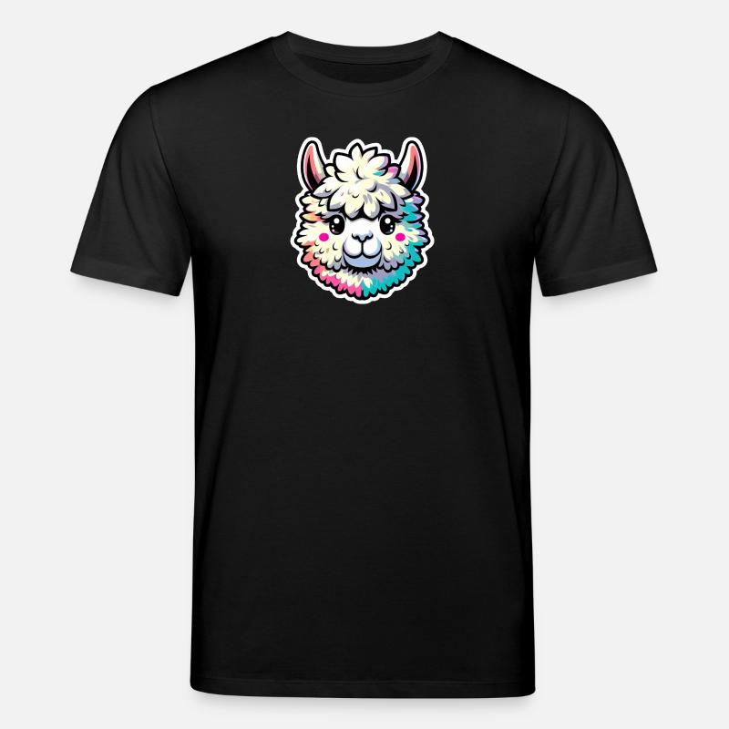 Alpaka Kopf bunt - Stanley/Stella Unisex Bio-T-Shirt CREATOR  - Schwarz