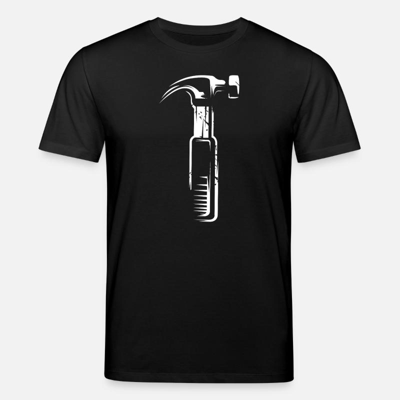 Hammer mit Scratch Effekt - Werkzeuge Handwerker - Stanley/Stella Unisex Bio-T-Shirt CREATOR - Schwarz