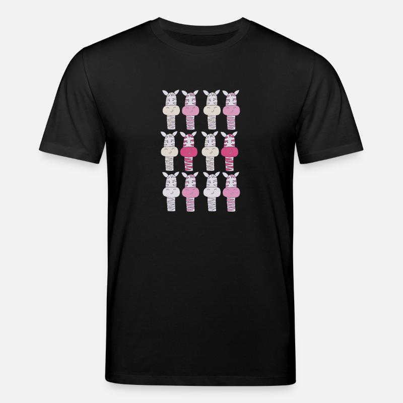 Zebra Pattern Pink - Stanley/Stella CREATOR Unisex Organic T-Shirt - black