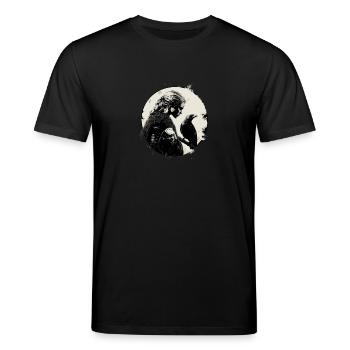 Schildmaid Viking Vikings Wikinger Kriegerin Freya - Stanley/Stella Unisex Bio-T-Shirt CREATOR  - Schwarz - Vorne - Alina (178cm) & Michal (187cm)