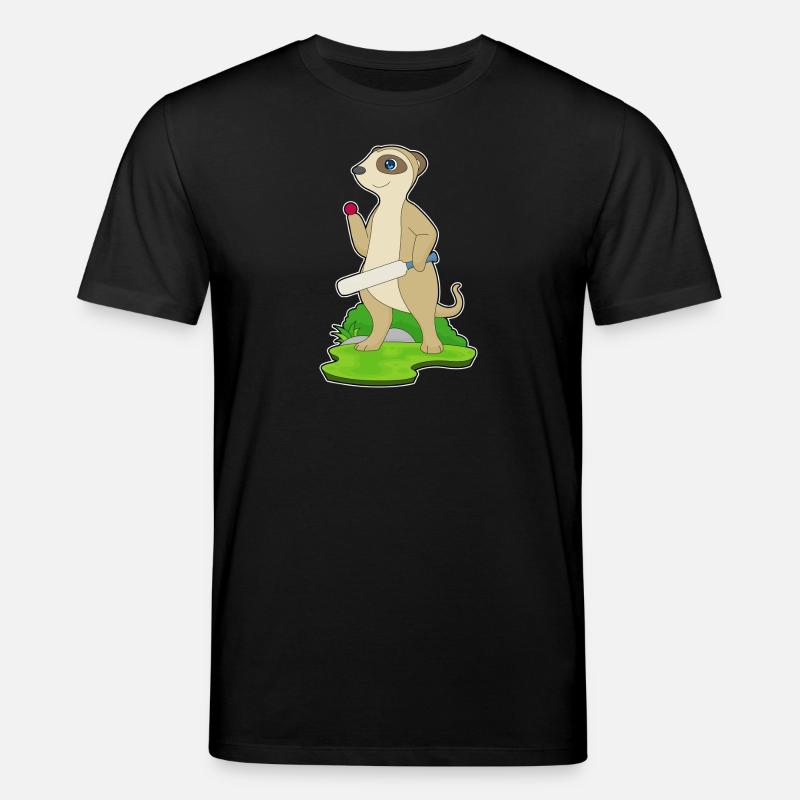 Suricate Cricket Battes de cricket - T-shirt bio CREATOR Stanley/Stella Unisexe - noir