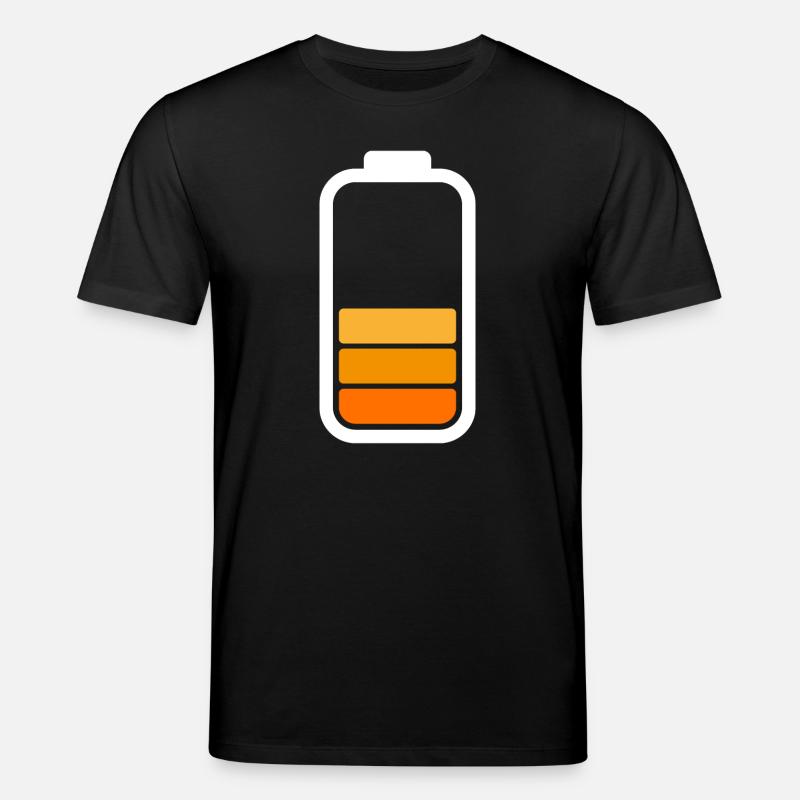 HALF BATTERY - Blanc - T-shirt bio CREATOR Stanley/Stella Unisexe - noir