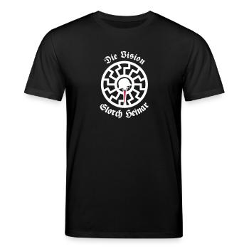 Überzieher "Weiße Sonne" - Stanley/Stella Unisex Bio-T-Shirt CREATOR  - Schwarz - Vorne - Alina (178cm) & Michal (187cm)