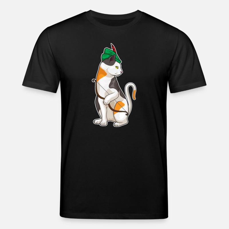 Katze Bogenschütze Bogen - Stanley/Stella Unisex Bio-T-Shirt CREATOR  - Schwarz