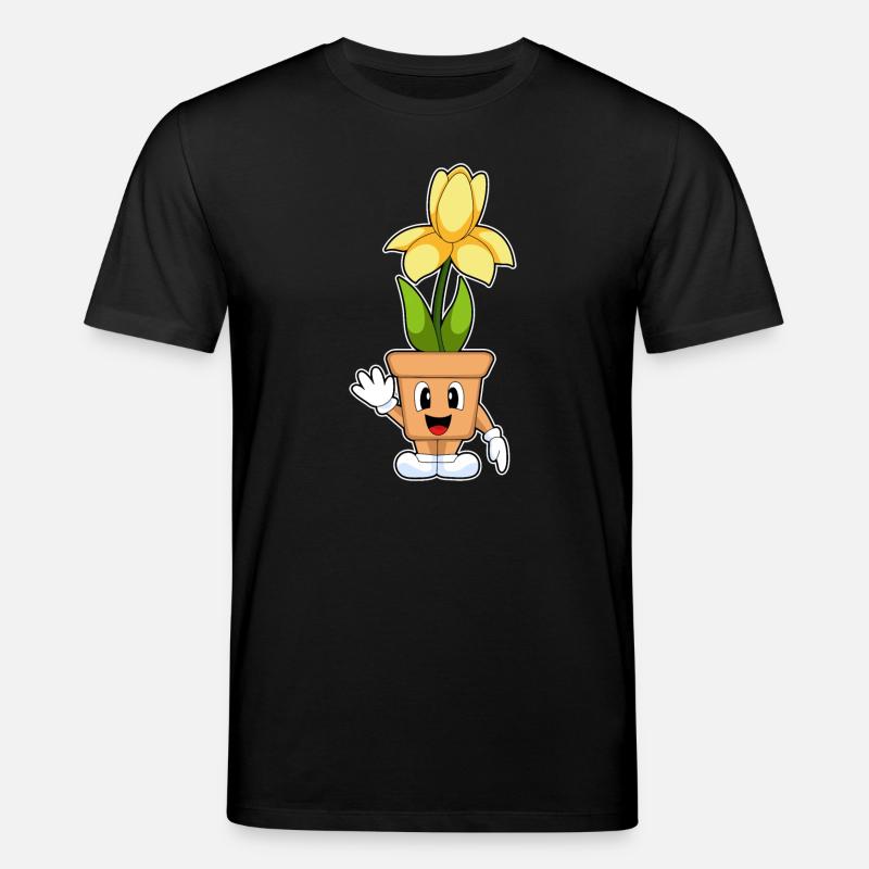 Blumentopf Narzisse Blumen - Stanley/Stella Unisex Bio-T-Shirt CREATOR  - Schwarz