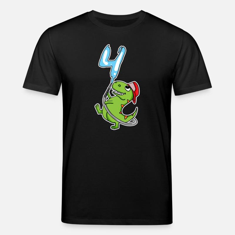 4e anniversaire dinosaure - T-shirt bio CREATOR Stanley/Stella Unisexe - noir