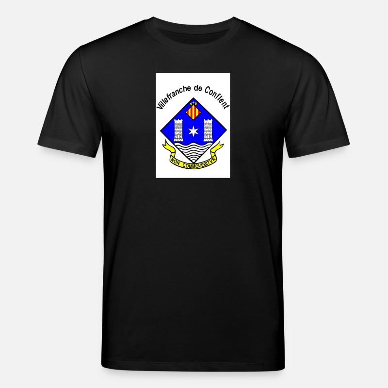 Blason Villefranche de Conflent Bleu - T-shirt bio CREATOR Stanley/Stella Unisexe - noir