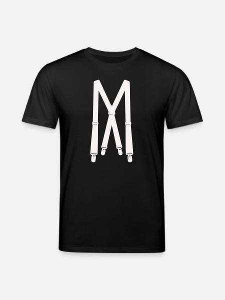White suspenders illustration - Stanley/Stella CREATOR Unisex Organic T-Shirt - black