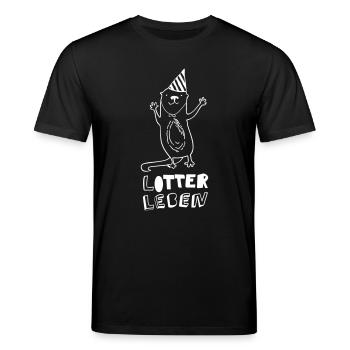 Lotterleben - Stanley/Stella Unisex Bio-T-Shirt CREATOR  - Schwarz - Vorne - Alina (178cm) & Michal (187cm)