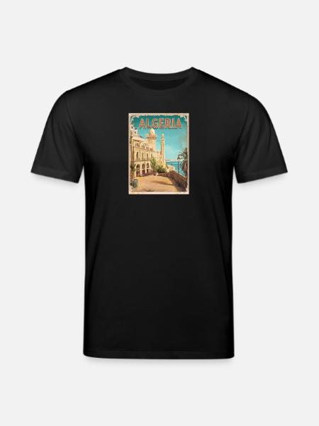 Algeria Coastal Historical View - Stanley/Stella CREATOR Unisex Organic T-Shirt - black