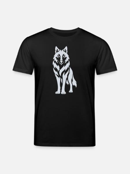 Wolfs Silhouette Kontrastdesign - Stanley/Stella Unisex Bio-T-Shirt CREATOR  - Schwarz