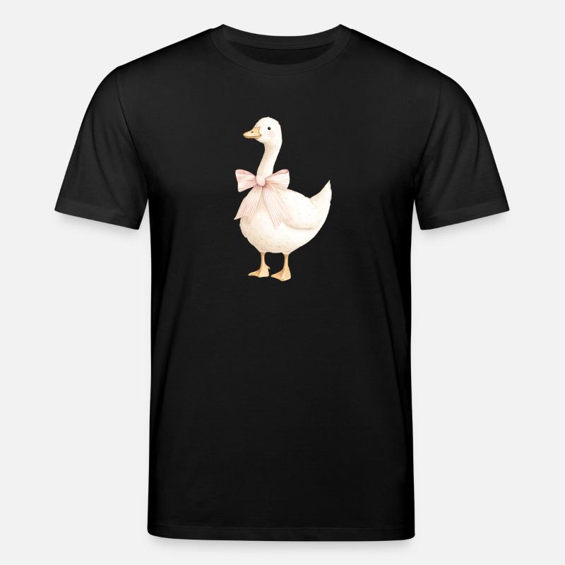 Ente mit rosa Schleife - Stanley/Stella Unisex Bio-T-Shirt CREATOR  - Schwarz