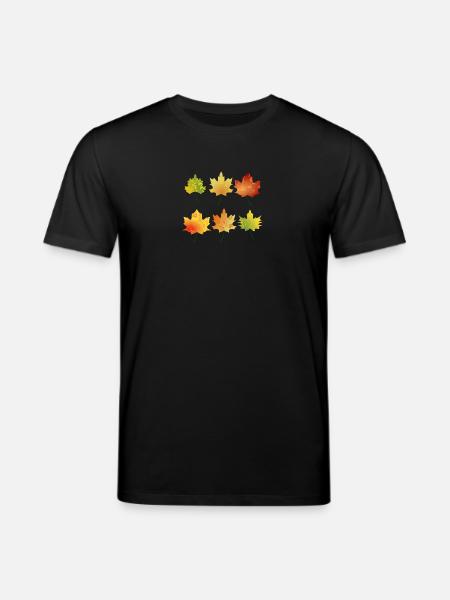 Herbst Blätter - Stanley/Stella Unisex Bio-T-Shirt CREATOR  - Schwarz