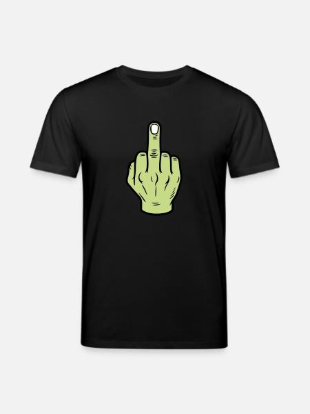 Middle Finger Hand Icon - Stanley/Stella CREATOR Unisex Organic T-Shirt - black