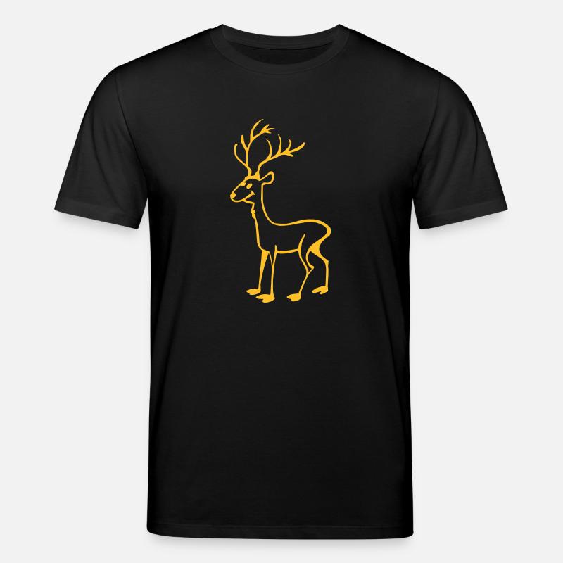 Strich Hirsch - Stanley/Stella Unisex Bio-T-Shirt CREATOR  - Schwarz