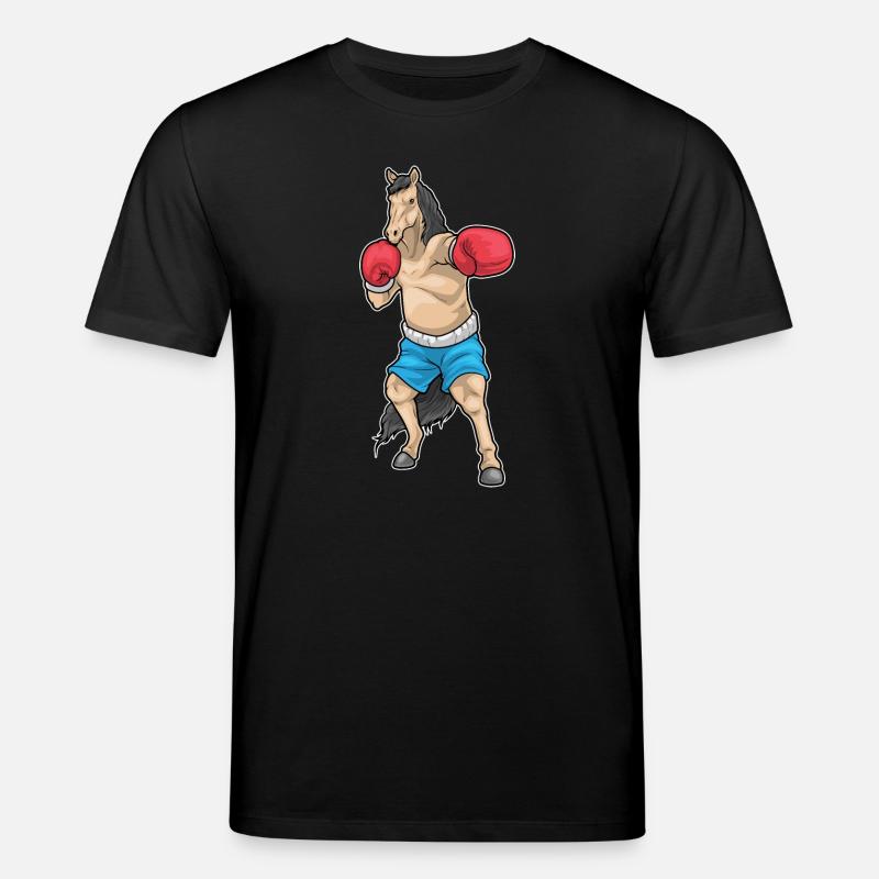 Pferd Boxer Boxhandschuhe Boxen - Stanley/Stella Unisex Bio-T-Shirt CREATOR  - Schwarz