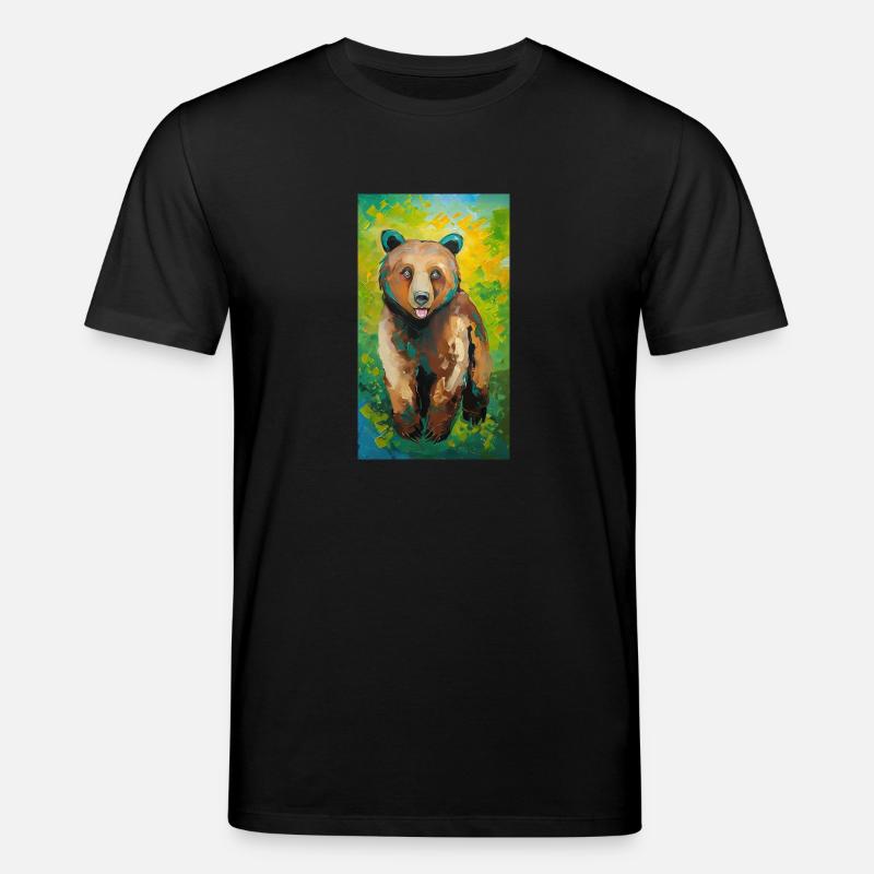 Bear Painting Bär Gemälde - Stanley/Stella Unisex Bio-T-Shirt CREATOR - Schwarz