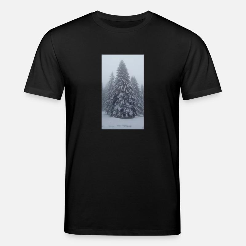 Tannenbaum im Schnee - Stanley/Stella Unisex Bio-T-Shirt CREATOR  - Schwarz