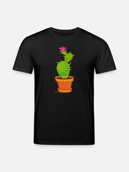 A cactus with blossom - Stanley/Stella CREATOR Unisex Organic T-Shirt - black
