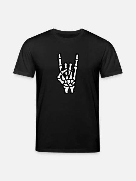 Hand Party Sign Skeleton - Stanley/Stella CREATOR Unisex Organic T-Shirt - black