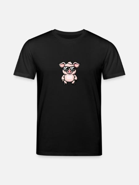 Pig Cool Animal - Stanley/Stella CREATOR Unisex Organic T-Shirt - black
