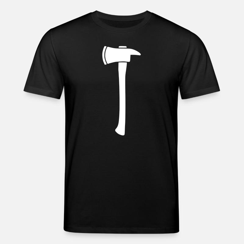 Firefighter Axe Hatchet Silhouette Vector - Stanley/Stella CREATOR Unisex Organic T-Shirt - black