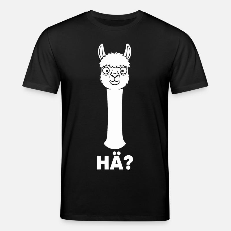 Lama mit fragendem Blick - Stanley/Stella Unisex Bio-T-Shirt CREATOR  - Schwarz
