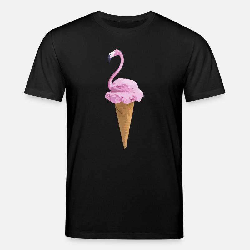 Flamingo mit Eiscreme - Stanley/Stella Unisex Bio-T-Shirt CREATOR  - Schwarz