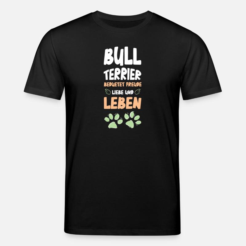 Bull Terrier Liebe Leben - Stanley/Stella Unisex Bio-T-Shirt CREATOR  - Schwarz