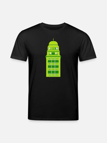 Retro Green Tower Clock - Stanley/Stella CREATOR Unisex Organic T-Shirt - black