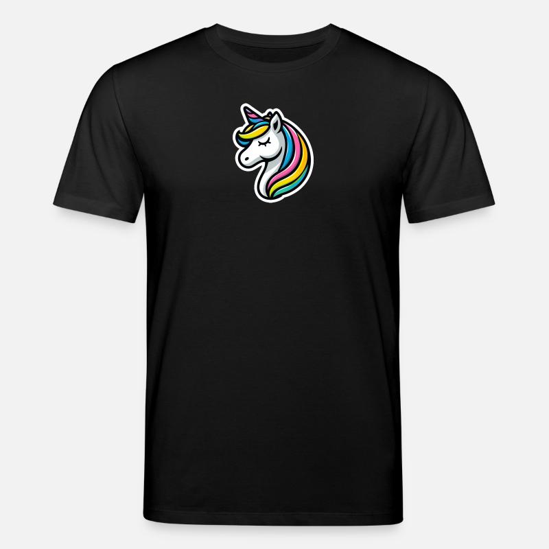 Einhorn Comic schlafend - Stanley/Stella Unisex Bio-T-Shirt CREATOR - Schwarz