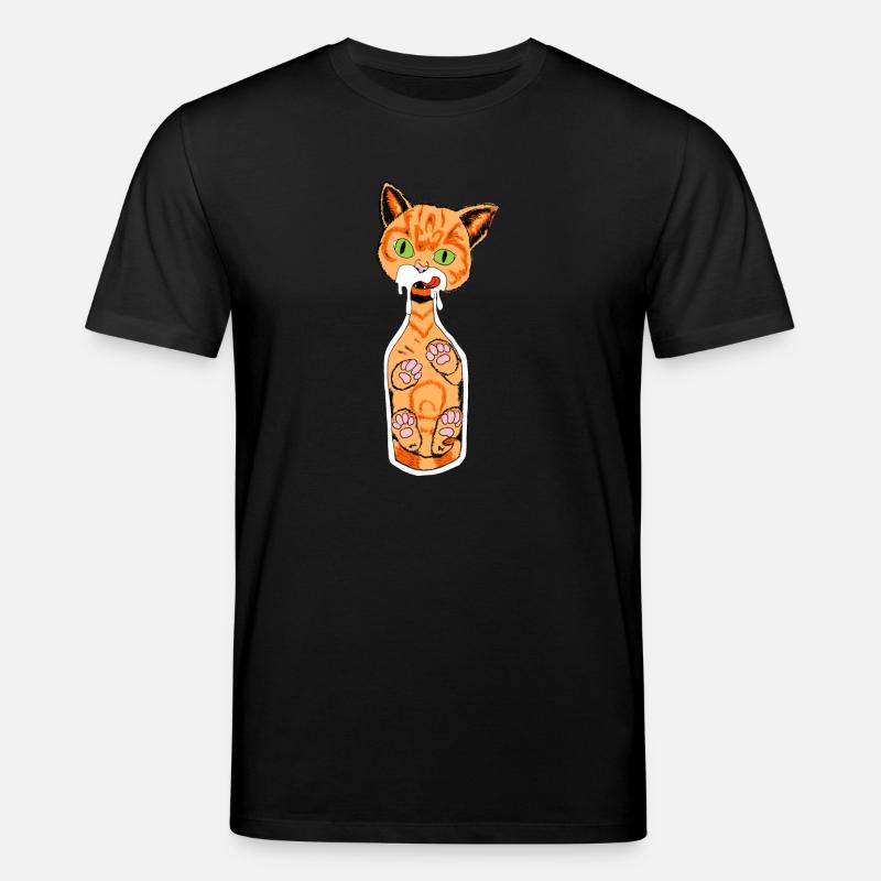 Katze in der Flasche - Stanley/Stella Unisex Bio-T-Shirt CREATOR  - Schwarz
